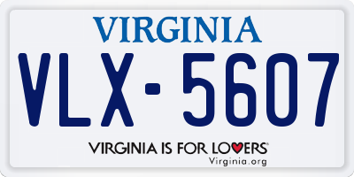 VA license plate VLX5607