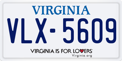 VA license plate VLX5609