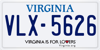 VA license plate VLX5626