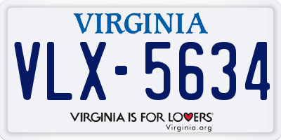 VA license plate VLX5634