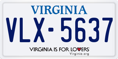 VA license plate VLX5637