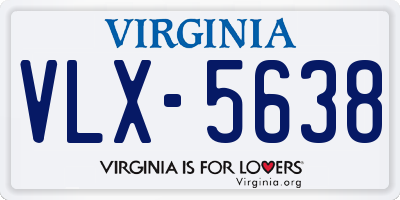 VA license plate VLX5638