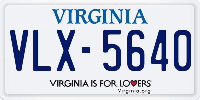 VA license plate VLX5640