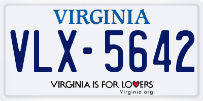 VA license plate VLX5642