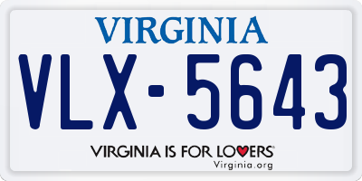 VA license plate VLX5643