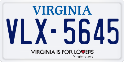 VA license plate VLX5645