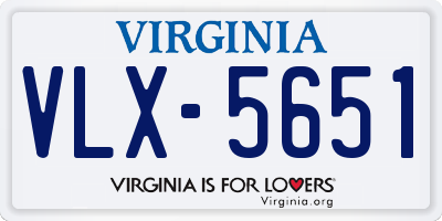 VA license plate VLX5651