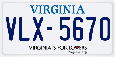 VA license plate VLX5670