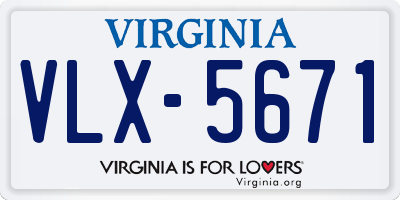 VA license plate VLX5671