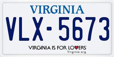 VA license plate VLX5673