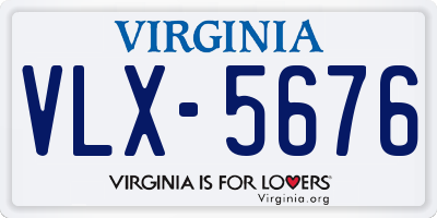 VA license plate VLX5676