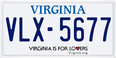 VA license plate VLX5677