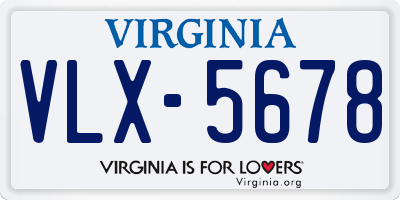 VA license plate VLX5678