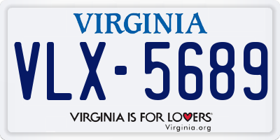 VA license plate VLX5689