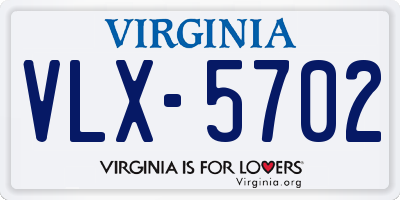 VA license plate VLX5702