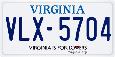 VA license plate VLX5704