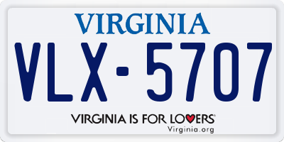 VA license plate VLX5707