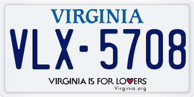 VA license plate VLX5708