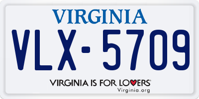 VA license plate VLX5709