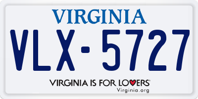 VA license plate VLX5727