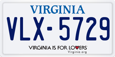 VA license plate VLX5729