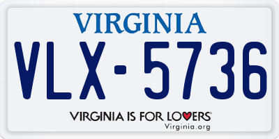 VA license plate VLX5736