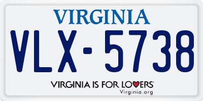 VA license plate VLX5738