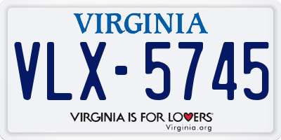 VA license plate VLX5745