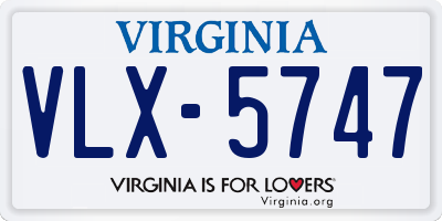 VA license plate VLX5747