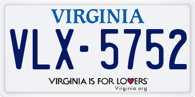 VA license plate VLX5752