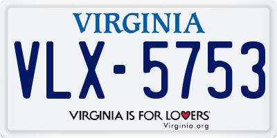 VA license plate VLX5753