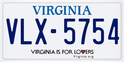 VA license plate VLX5754