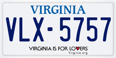 VA license plate VLX5757