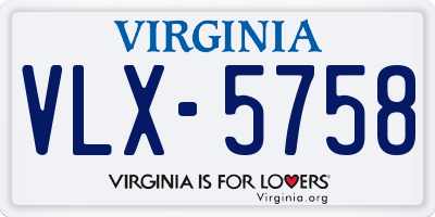 VA license plate VLX5758