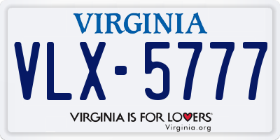 VA license plate VLX5777