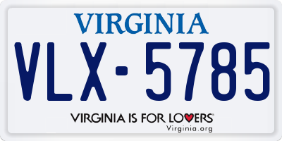 VA license plate VLX5785