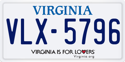 VA license plate VLX5796