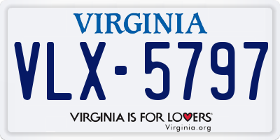 VA license plate VLX5797