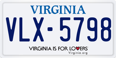 VA license plate VLX5798
