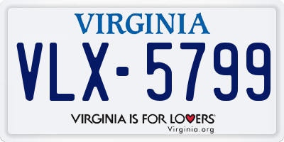 VA license plate VLX5799