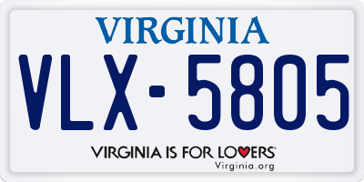 VA license plate VLX5805