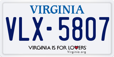 VA license plate VLX5807