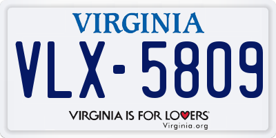 VA license plate VLX5809