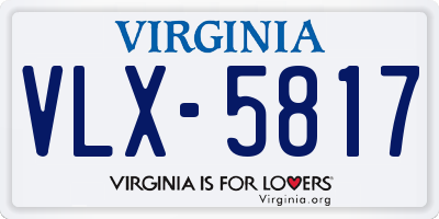 VA license plate VLX5817