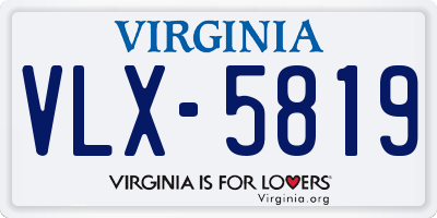 VA license plate VLX5819