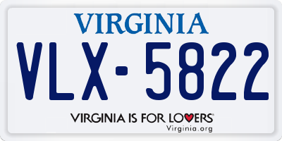 VA license plate VLX5822