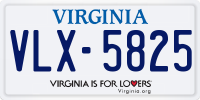 VA license plate VLX5825