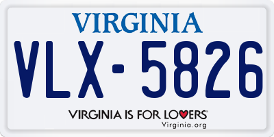 VA license plate VLX5826