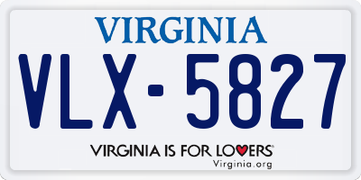 VA license plate VLX5827
