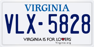 VA license plate VLX5828